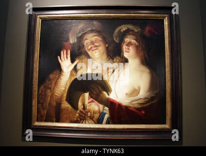 Ein Gemälde mit dem Titel Das Duett von Gerrit van Honthorst ist auf Anzeige an einer Presse Vorschau von alten Gemälde bei Christie's in New York City am 31. Mai 2013. Die Auktion für das alte Gemälde ist für den 5. Juni 2013 geplant. UPI/John angelillo Stockfoto