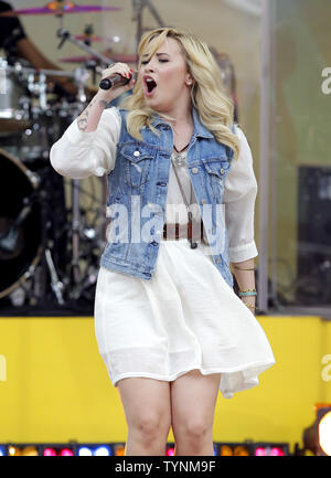 Demi Lovato führt auf der Good Morning America Show im Rumsey Spielfeld/SummerStage im Central Park in New York City am 28. Juni 2013. UPI/John angelillo Stockfoto