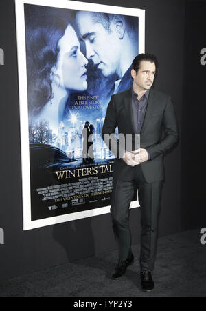 Colin Farrell kommt auf dem roten Teppich bei der Weltpremiere von Wintermärchen im Ziegfeld Theatre in New York City am 11. Februar 2014. UPI/John angelillo Stockfoto