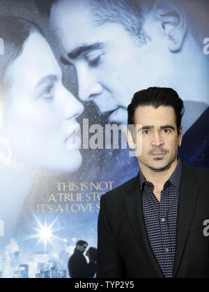 Colin Farrell kommt auf dem roten Teppich bei der Weltpremiere von Wintermärchen im Ziegfeld Theatre in New York City am 11. Februar 2014. UPI/John angelillo Stockfoto