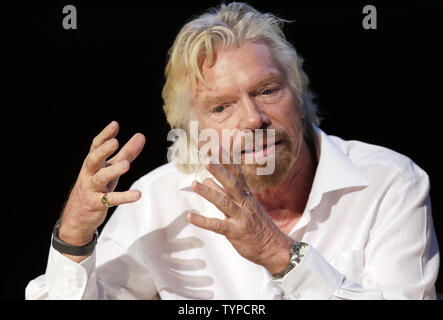 CEO und Gründer von Virgin Group Sir Richard Branson spricht auf ein "Klima Woche NYC" Veranstaltung in der Morgan Library & Museum in New York City am 22. September 2014. 'Ereignisse Klima Woche NYC' werden festgelegt durch Sonntag, 28. September und mit dem UN-Klimagipfel von 2014 überein. UPI/John angelillo Stockfoto