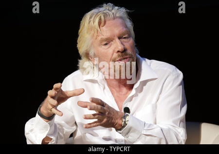 CEO und Gründer von Virgin Group Sir Richard Branson spricht auf ein "Klima Woche NYC" Veranstaltung in der Morgan Library & Museum in New York City am 22. September 2014. 'Ereignisse Klima Woche NYC' werden festgelegt durch Sonntag, 28. September und mit dem UN-Klimagipfel von 2014 überein. UPI/John angelillo Stockfoto