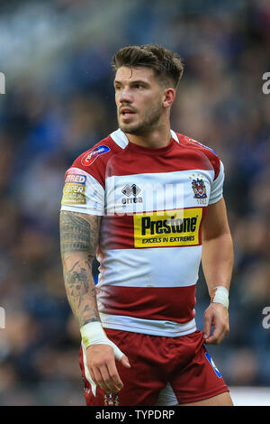 14. Juni 2019, Headingley Carnegie Stadion, England; Betfred Super League, Runde 18, Leeds Rhinos vs Wigan Warriors; Oliver Gildart (4) von Wigan Warriors während des Spiels Credit: Mark Cosgrove/News Bilder Stockfoto