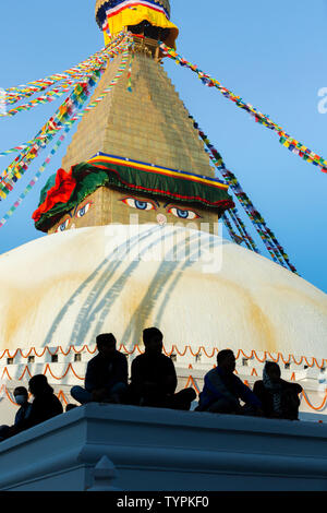 Stupa von Bodnath in Kathmandu Stockfoto