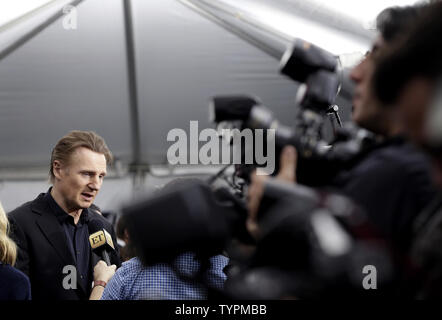 Liam Neeson kommt auf dem roten Teppich bei der Weltpremiere der Ganze Nacht bei AMC Lincoln Square in New York City am 9. März 2015. Foto von John angelillo/UPI Stockfoto