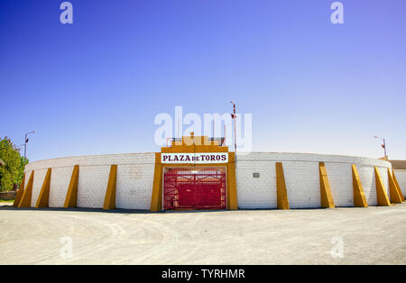 Plaza de Toros Bull Ring in der spanischen Stadt Santa Eulalia Spanien Stockfoto