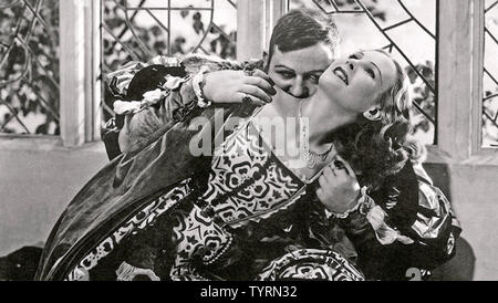 Das private Leben von Henry VIII 1933 United Artists Film mit Merle Oberon als Anne Boleyn und Charles Laughton als Heinrich VIII. Stockfoto