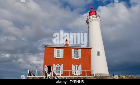 Leuchtturm Fort Rodd Hill auf Vancouver Island Stockfoto