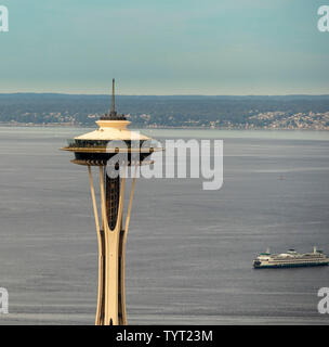 Luftaufnahme der Space Needle, Seattle, Washington State, USA Stockfoto