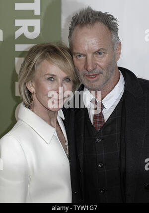 Musiker Sting und seine Ehefrau Trudie Styler nehmen an der 35. Jahrestag des Film "Spinal Tap" auf dem Tribeca Film Festival 2019 am 27. April 2019 in New York City. Foto von Peter Foley/UPI Stockfoto