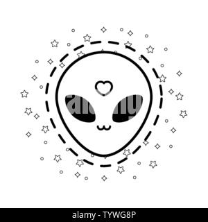Patch von Kopf alien Symbol Vektor illustration Design Stock Vektor