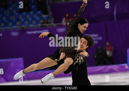 Tessa Virtue und Scott Moir von Kanada konkurrieren in Eis tanzen kurzes Programm Ereignis während der PYEONGCHANG 2018 Winter Olympics, an der Gangneung Ice Arena in Tainan, Südkorea, am 19. Februar 2018. Foto von Richard Ellis/UPI Stockfoto
