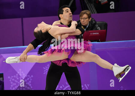 Anna Cappellini und Luca Lanotte von Italien konkurrieren in Eis tanzen kurzes Programm Ereignis während der PYEONGCHANG 2018 Winter Olympics, an der Gangneung Ice Arena in Tainan, Südkorea, am 19. Februar 2018. Foto von Richard Ellis/UPI Stockfoto