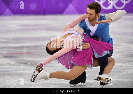 Yura Min. und Alexander Gamelin von Korea konkurrieren in Eis tanzen Freier Tanz Veranstaltung finale während der PYEONGCHANG 2018 Winter Olympics, an der Gangneung Ice Arena in Tainan, Südkorea, am 20. Februar 2018. Foto von Richard Ellis/UPI Stockfoto