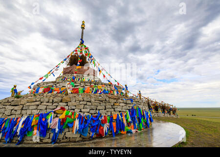 Hulunbuir Bayan Hushuo mongolischen Stamm Aobo, der Inneren Mongolei Stockfoto