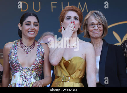 Golshifteh Farahani, Eva Husson und französischen Kulturminister Francoise Nyssen ankommen auf dem roten Teppich vor der Vorführung des Films "Mädchen Der Sonne (Les Filles du soleil)' an die 71. jährliche Internationale Filmfestspiele von Cannes in Cannes, Frankreich am 12. Mai 2018. Foto von David Silpa/UPI Stockfoto