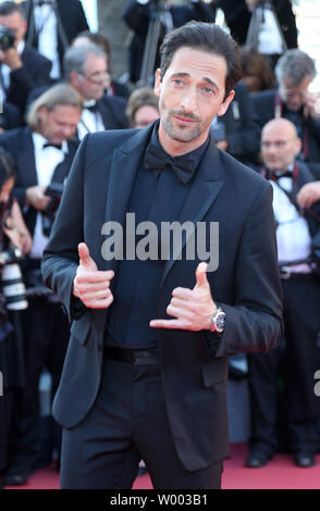 Adrien Brody kommt auf dem roten Teppich bei der Abschlussfeier vor der Vorführung des Films "Der Mann, der getötet Don Quixote" an der 71st jährlichen Cannes International Film Festival in Cannes, Frankreich am 19. Mai 2018. Foto von David Silpa/UPI Stockfoto