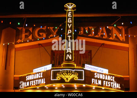 Das Ägyptische Theater an der Hauptstraße wird dargestellt, während des Sundance Film Festival in Park City, Utah am 20. Januar 2008. (UPI Foto/Alexis C Glenn) Stockfoto