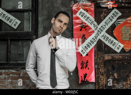 Old Street Street Fotografie ausländischen Freunden Chengdu Straße Fotografin Susan Connor Trump Stil Stockfoto