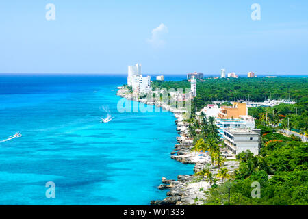 Arial Strand Blick auf Cozumel, Mexiko. Stockfoto