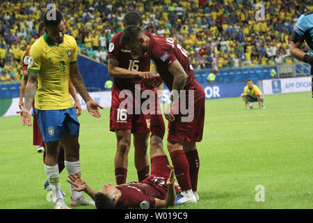 Brasilien. Juni, 2019 18. Spiel zwischen Brasilien und Venezuela der Gruppe A im Arena Stadion Fonte Nova - Salvador. Credit: niyi Fote/Thenews 2 / Pacific Press/Alamy leben Nachrichten Stockfoto