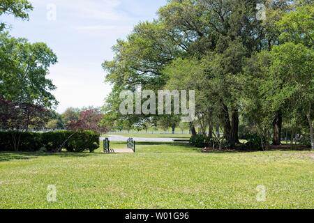 Majestätische Eichen umgeben das Gelände der Oak Alley Plantation in Vacherie, Louisiana Stockfoto