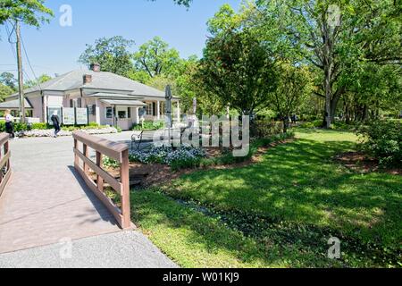 Welcome Center in Oak Alley Plantation, einem historischen Ort einer ehemaligen Zuckerrohrplantage Stockfoto