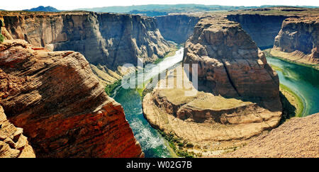 Blick von der Blick auf die Horseshoe auf dem Colorado River in der Nähe von Page, Arizona. Stockfoto