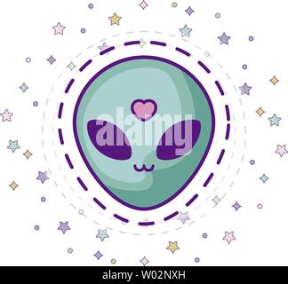 Patch von Kopf alien Symbol Vektor illustration Design Stock Vektor