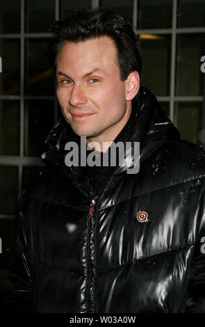 Schauspieler Christian Slater kommt für ein Screening von seinem Film Windschatten' in der Bibliothek Center Theater während des Sundance Film Festival in Park City, Utah am 20. Januar 2007. (UPI Foto/David Silpa) Stockfoto