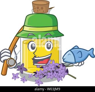 Angeln lavendel Öl in die zeichenform Stock Vektor