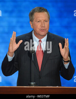 Ohio Gouverneur John Kasich spricht an der Republican National Convention 2012 am Tampa Bay Times Forum in Tampa am 28 August, 2012. UPI/Kevin Dietsch Stockfoto