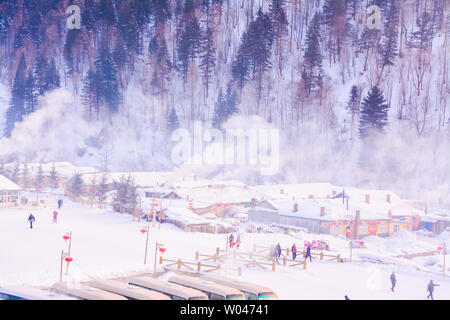 Snowscape, der Bilder einstellen. Stockfoto