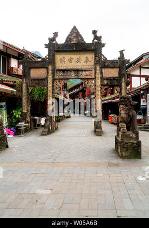 Antike Architektur von Qingchengshan, Chengdu Stockfoto