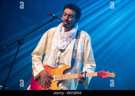 Maribor, Slowenien. 26 Juni, 2019. Tuareg Sänger und Gitarrist Bombino (Omara" Bombino" Moctar) gesehen wird, die auf der Bühne des Festival Fastenzeit Fastenzeit Festival ist das größte Musikfestival in Slowenien. Jeden Sommer von 1993 es ist Hosting Musiker und Künstler aus der ganzen Welt. Credit: SOPA Images Limited/Alamy leben Nachrichten Stockfoto