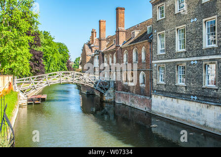 Mathematische Brücke Cambridge - Holzbrücke über den Fluss Cam berühmt für stochern. Stockfoto