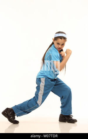 Portrait eines Mädchens, das Judo praktiziert Stockfoto