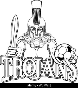 Spartan Trojan Gladiator Fußball Kriegerin Stock Vektor