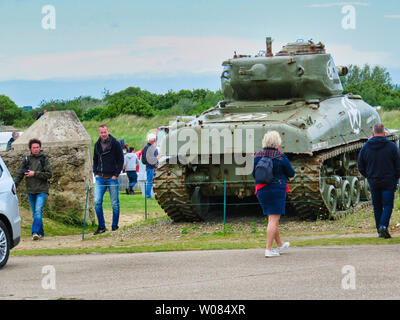 SAINTE MERE, Normandie, Frankreich - Juni 06., 2019. D Tag 75 Geburtstag der französischen Befreiung durch die alliierten Länder. Zeremonie, was amerikanische, britische, daran erinnern, Stockfoto