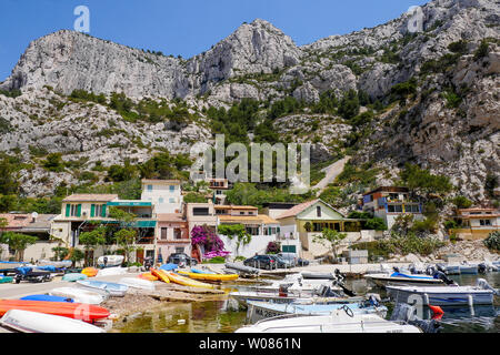 Morgiou Hafen, den Calanques von Marseille, Bouches-du-Rhone, Frankreich Stockfoto