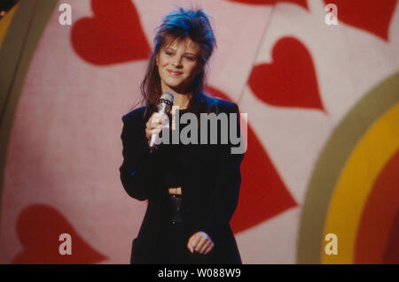 Nicki, deutsche Schlagersängerin und Komponistin, Deutschland 1989. Deutsche Schlager Sänger und Komponist Nicki, Deutschland 1989. Stockfoto