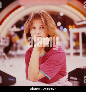 Nicki, deutsche Schlagersängerin und Komponistin, Deutschland 1986. Deutsche Schlager Sänger und Komponist Nicki, Deutschland 1986. Stockfoto