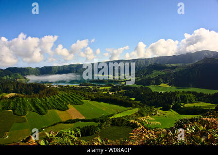 Miradouro Da Vista do Rei Sao Miguel Azoren Portugal Stockfoto