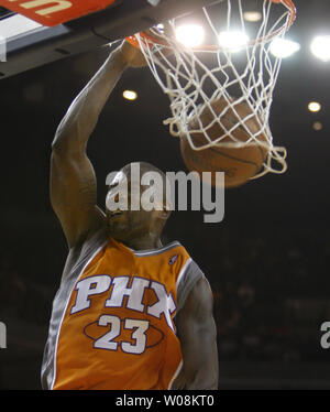 Phoenix Suns Jason Richardson (23) Legt zwei gegen die Golden State Warriors im zweiten Quartal in der Oracle Arena in Oakland, Kalifornien, am 4. Februar 2009. (UPI Foto/Terry Schmitt) Stockfoto