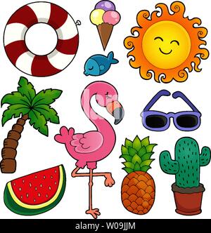 Sommer Thema Kollektion 1-eps 10 Vector Illustration. Stock Vektor