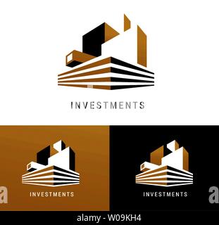 Immobilien logo, Entwicklung, Symbol und Element Stock Vektor