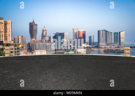 Macau city Gebäude und leere Plätze Stockfoto