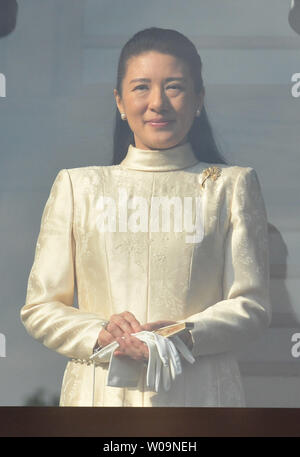 Japans Kronprinzessin Masako besucht einen neujahrsgruß an der East Plaza, Imperial Palace in Tokio, Japan, am 2. Januar 2012. UPI/Keizo Mori Stockfoto