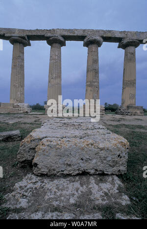 Italien, Basilicata, Metaponto, bleibt der Tempel der Hera Stockfoto