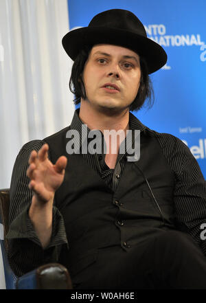 Weiße Streifen Gitarrist und Frontmann Jack White besucht das Toronto International Film Festival Pressekonferenz für "Es kann laut werden" im Sutton Place Hotel in Toronto, Kanada, am 6. September 2008. (UPI Foto/Christine Kauen) Stockfoto
